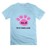 DeMai Male Customizable Screw Neck T Shirt/2015 Ted 2 Large SkyBlue