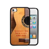 Acoustic Guitar Country Music Quote Apple iPhone 4/4s/4G Rubber TPU Silicone Phone Case