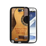 Acoustic Guitar Country Music Quote Samsung GALAXY Note 2 II (N7100) Rubber TPU Silicone Phone Case