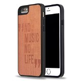 Custom iPhone Cases, Carved on Natural Rosewood iPhone 6 Case, iPhone 6S Case, iZERCASE [Wood Collection, Music Quote] [Perfect Fit] (ROSEWOOD)