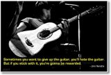 Sometimes You Want to Give up the Guitar - Jimi Hendrix - NEW Famous Music Quote Poster