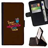 SKCASE Center / Flip Wallet PU Leather Case Cover for Apple Iphone 5C / Lyrics Song Music Love Quote Funny Creativity