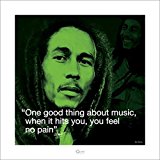 Bob Marley Music Quote Reggae Poster 16 x 16 inches