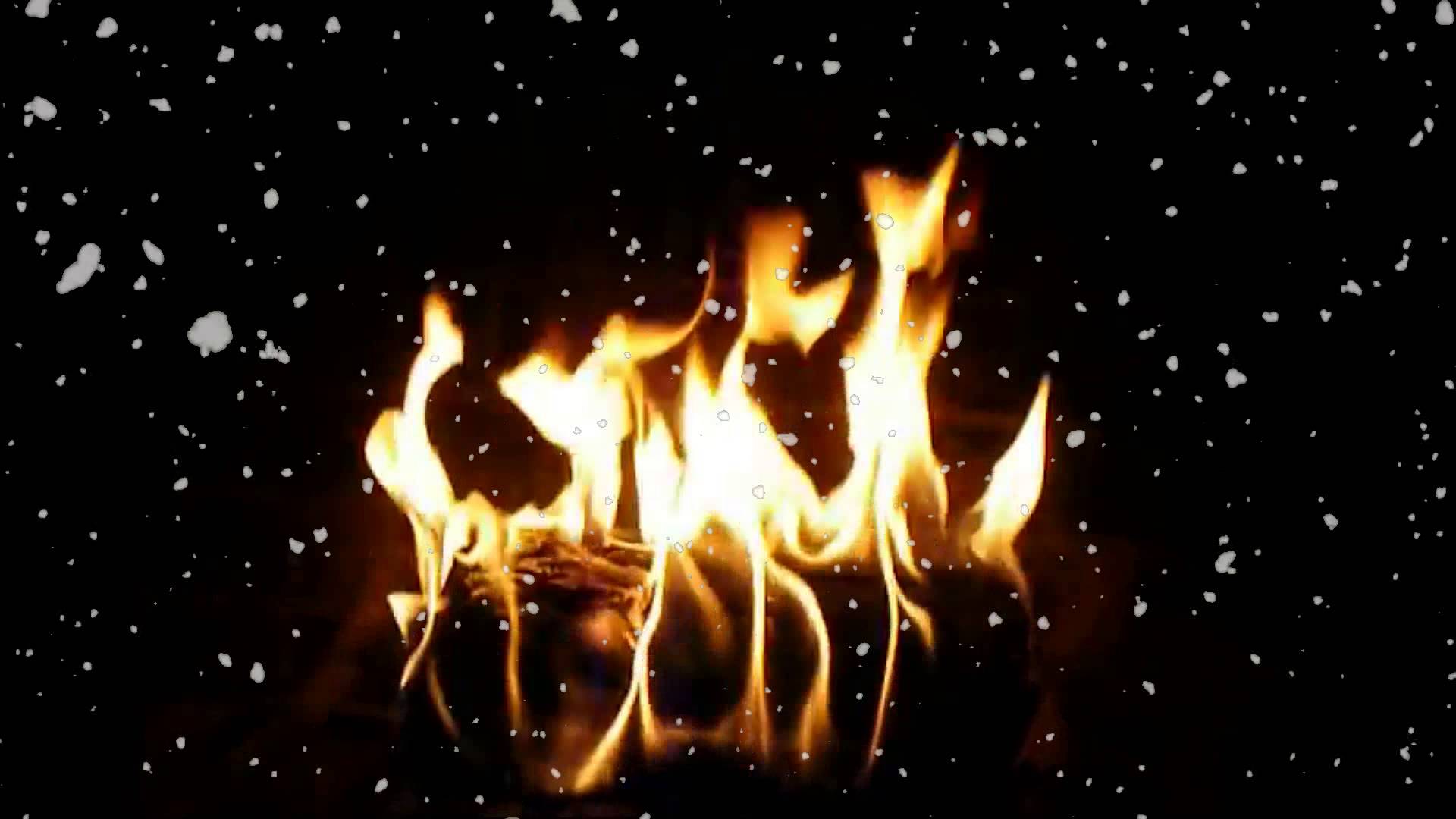 Snowy Yule Log Fireplace with Christmas Music (Instrumental)