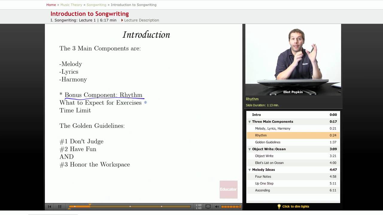 Songwriting – Intro to Songwriting