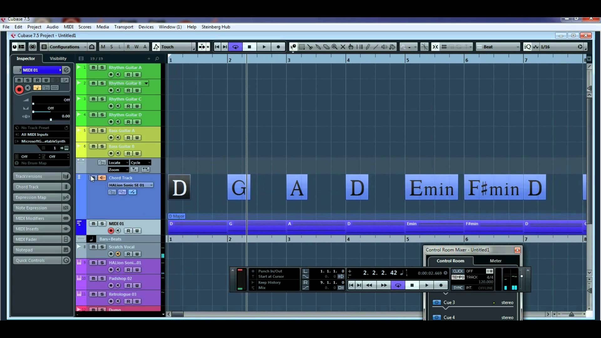 Songwriting Template For Cubase 7 5 Chord Track