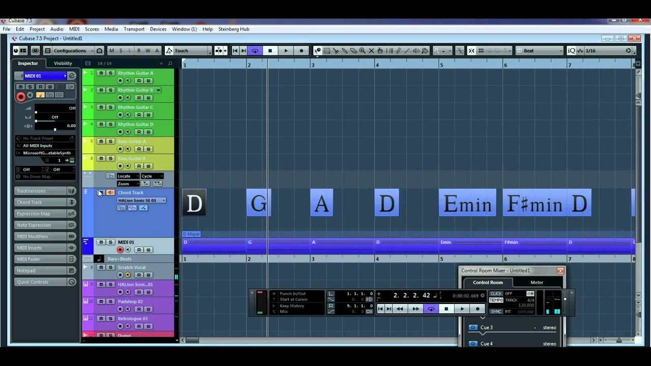 Songwriting Template For Cubase 7 5 Chord Track