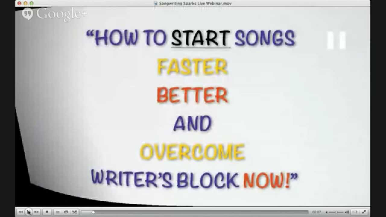 Songwriting Sparks Live Webinar