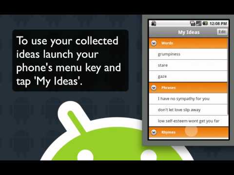 Songwriting Software, Android lyric writing app, Songwriter’s Pad